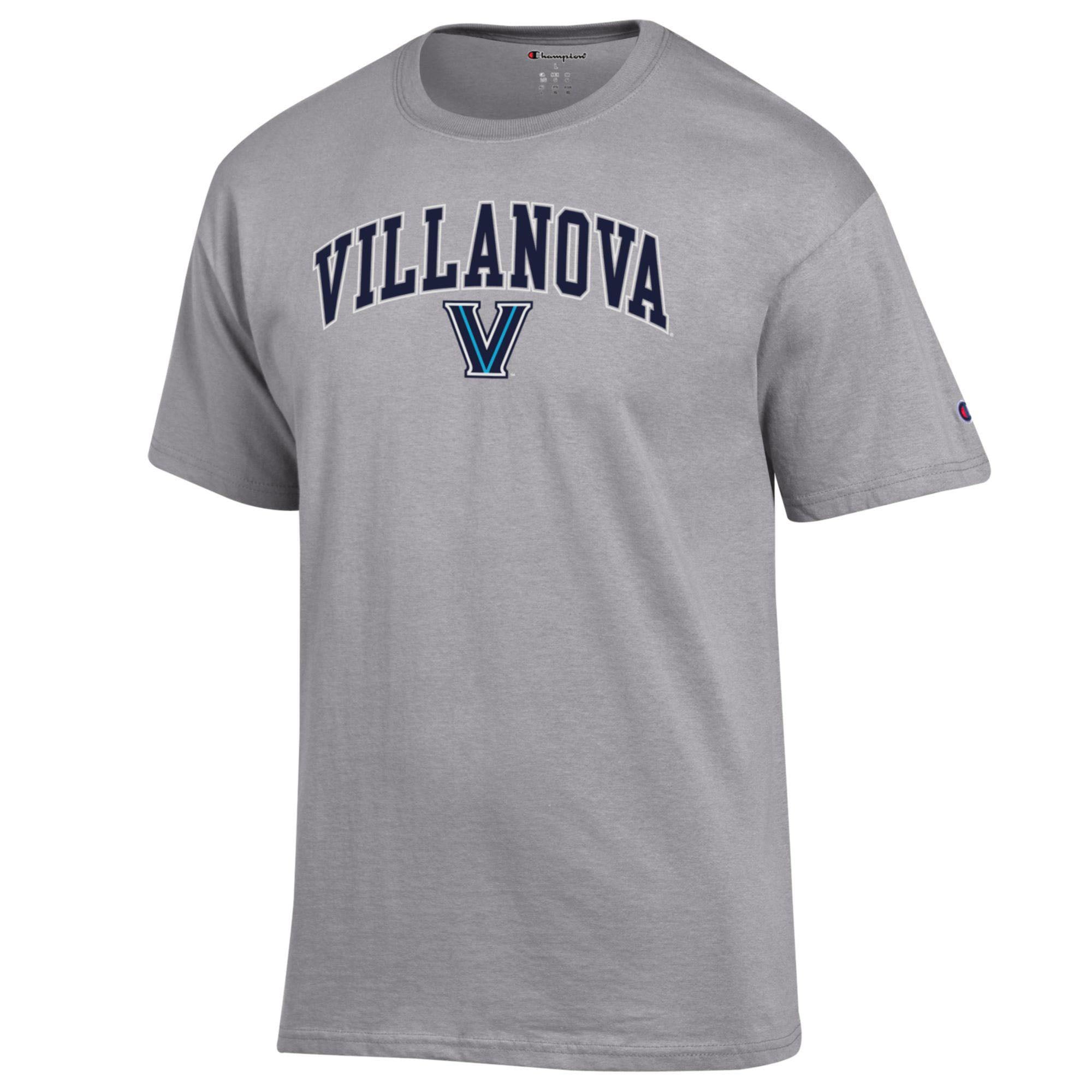 Men's Champion Heather Gray Villanova Wildcats Arch Over Logo T-Shirt
